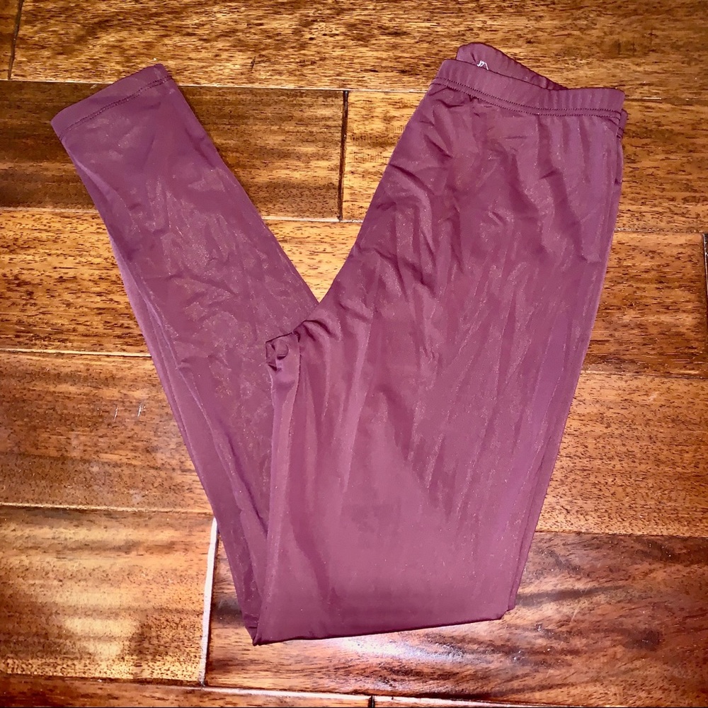 Maroon fashion leggings